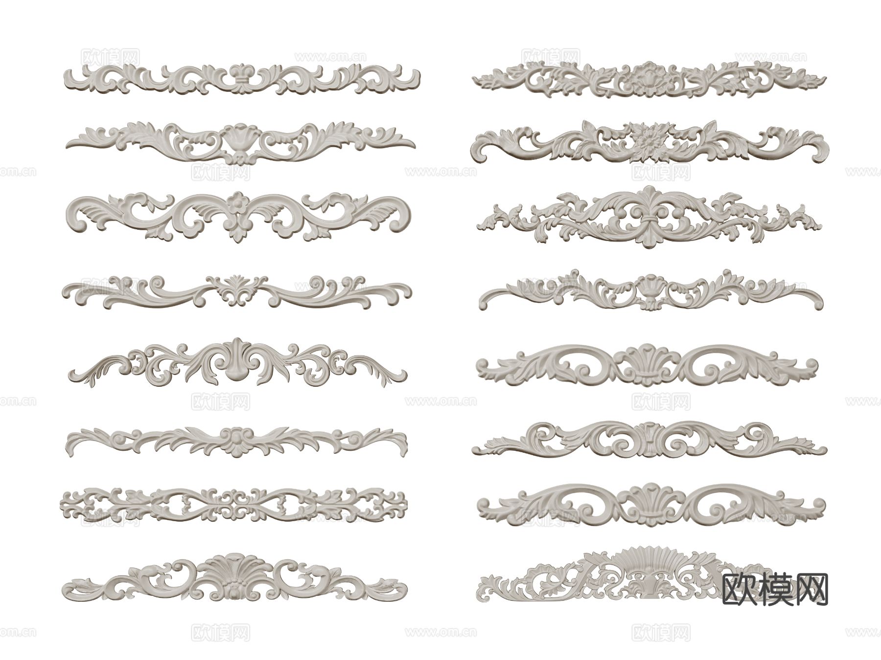 欧式雕花 角花 石膏构件3d模型