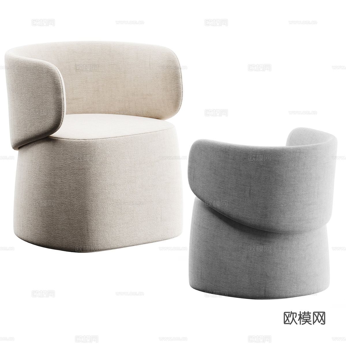 现代扶手椅 单椅su模型下载（渲染图2）