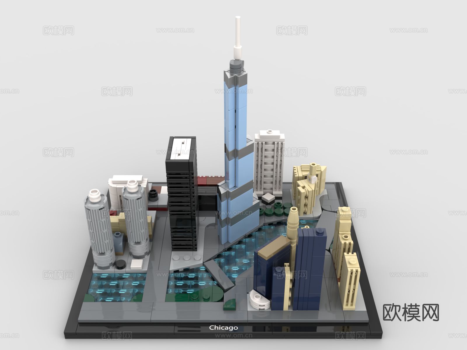 乐高玩具 积木玩具 地标建筑3d模型下载（渲染图1）