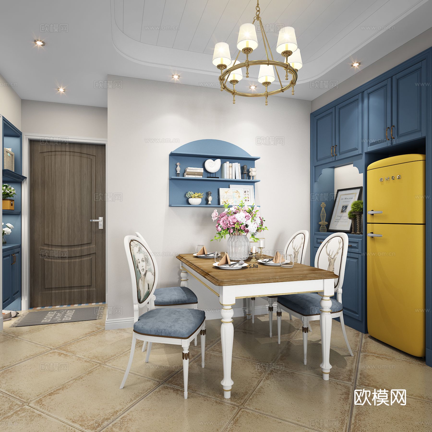 地中海客餐厅3d模型下载（渲染图4）