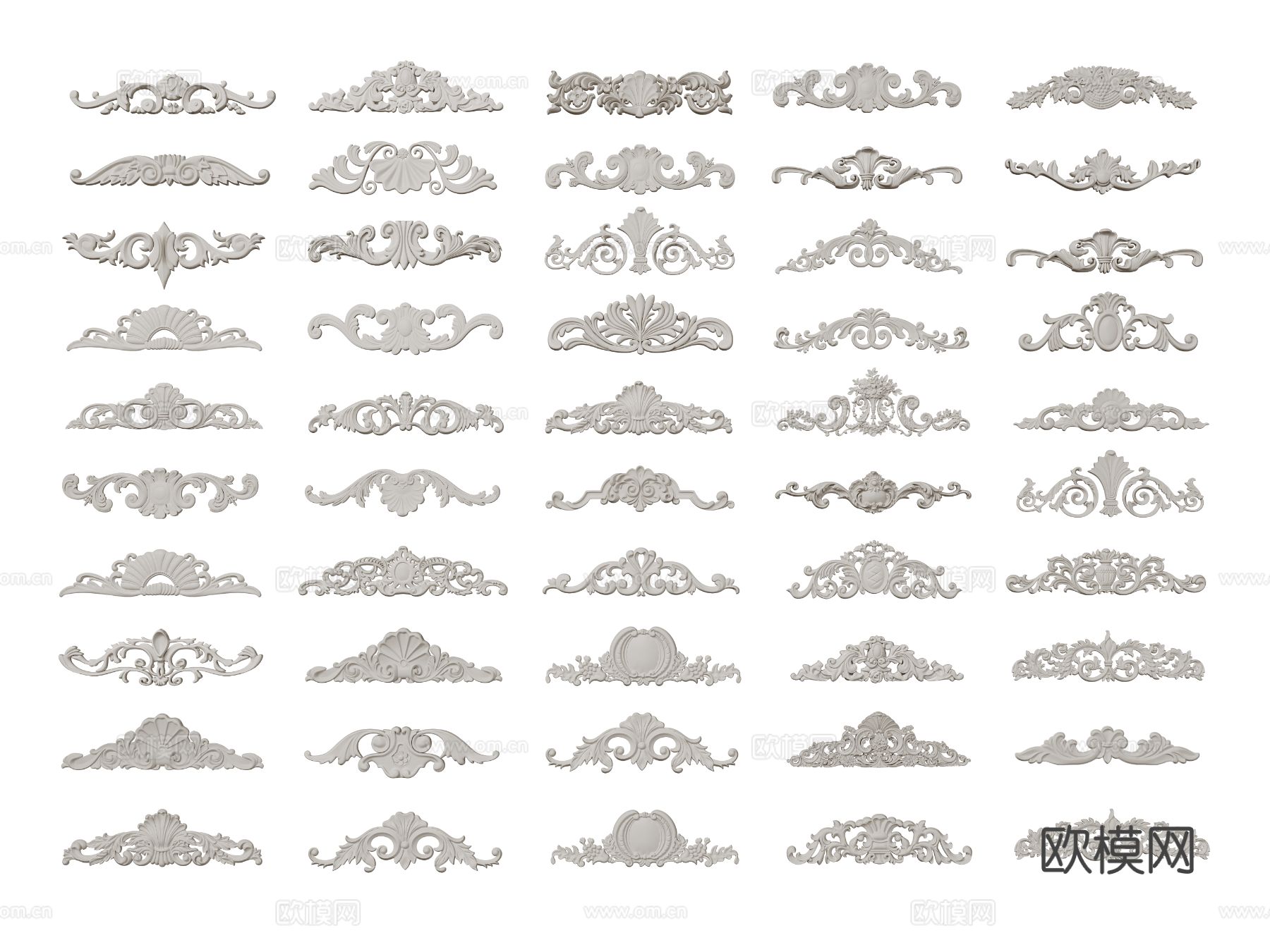 欧式雕花 角花 石膏构件3d模型