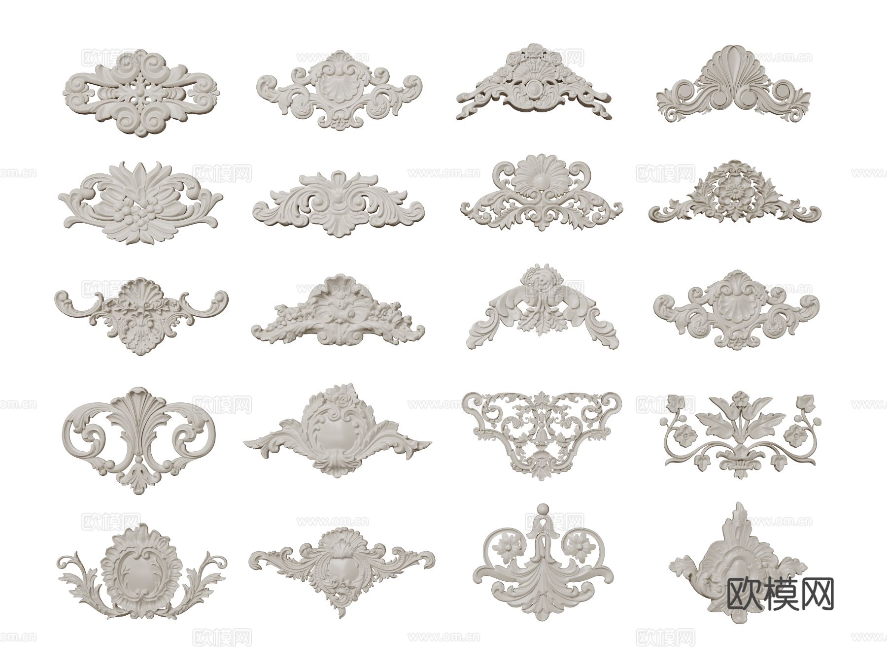 欧式雕花 角花 石膏构件3d模型