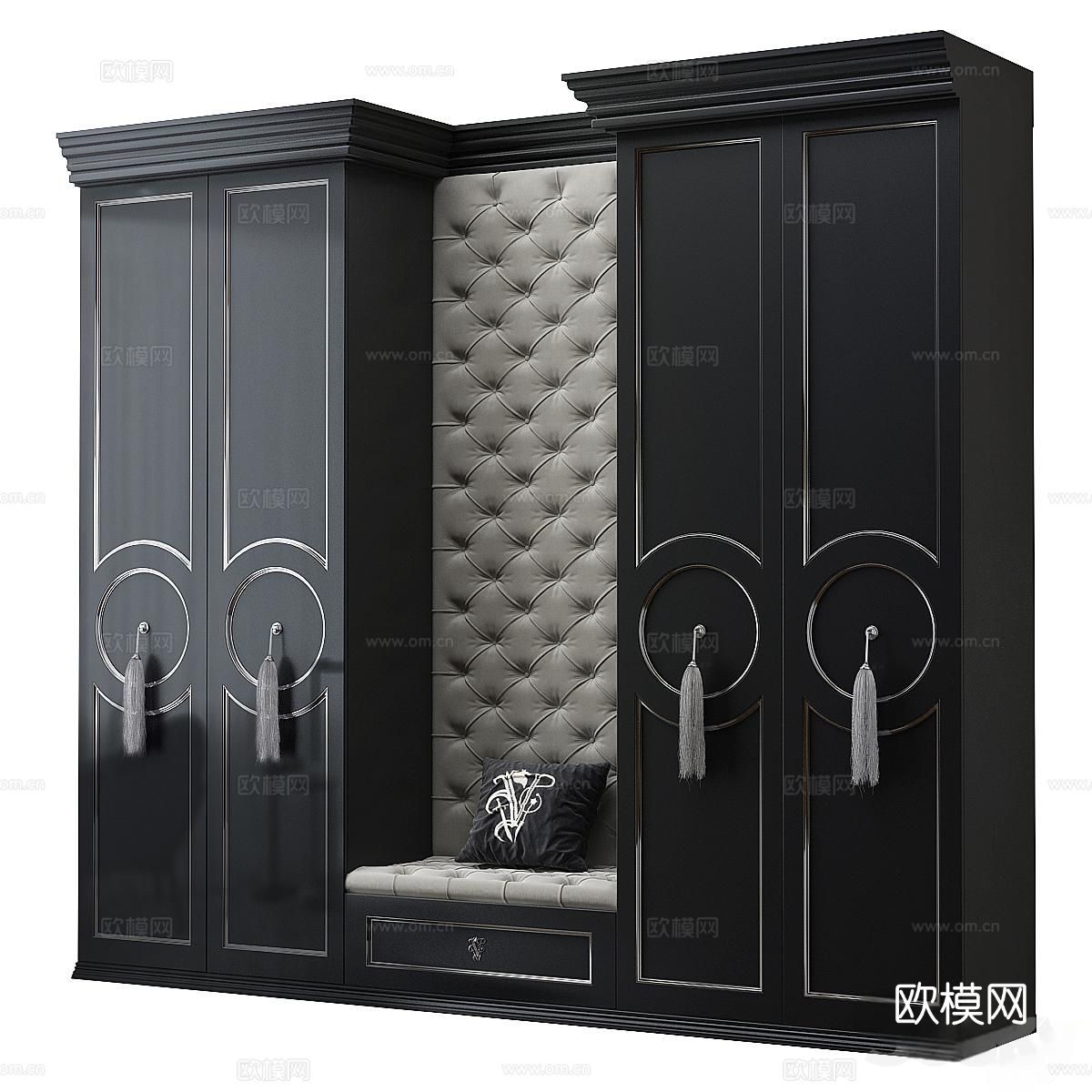 欧式古典衣柜 沙发卡座3d模型下载（渲染图2）