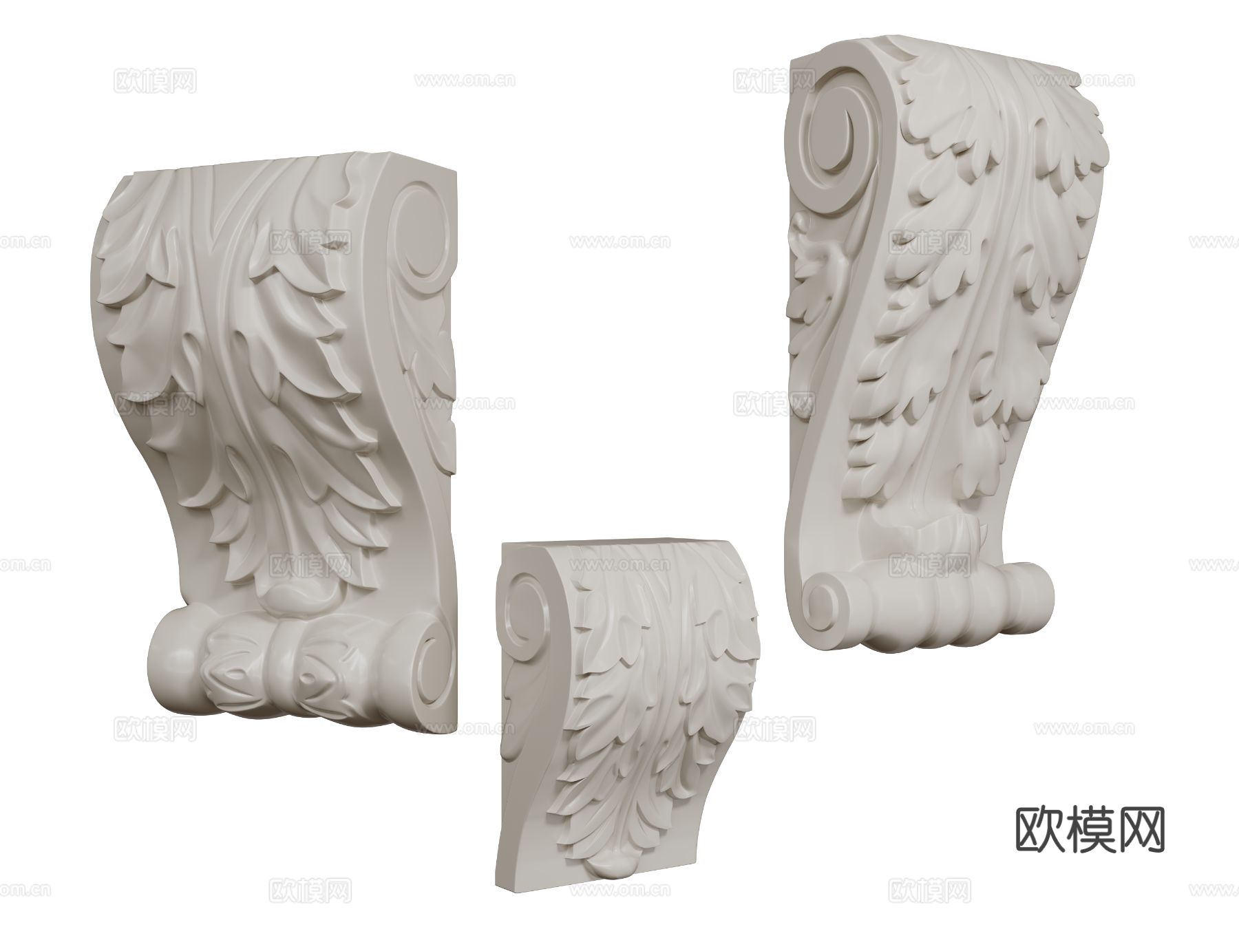 法式柱头 雕花柱头 石膏柱头3d模型下载