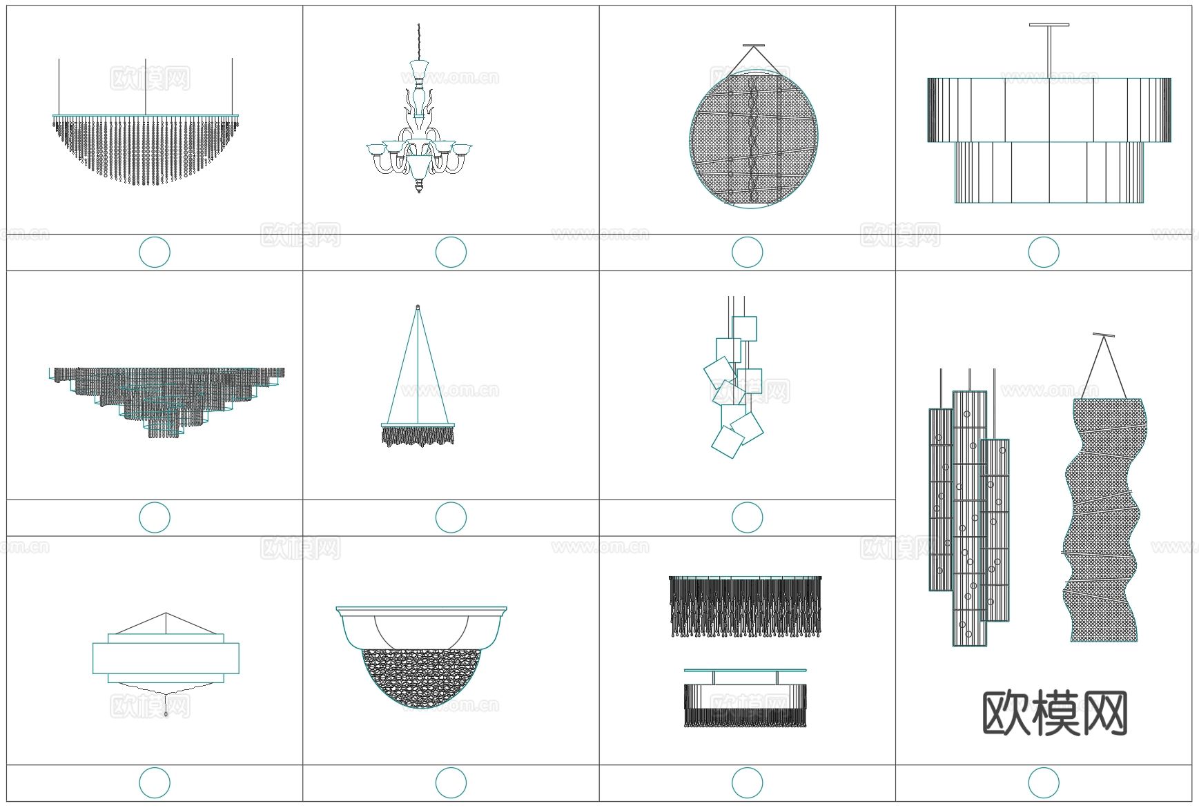 灯具cad图库