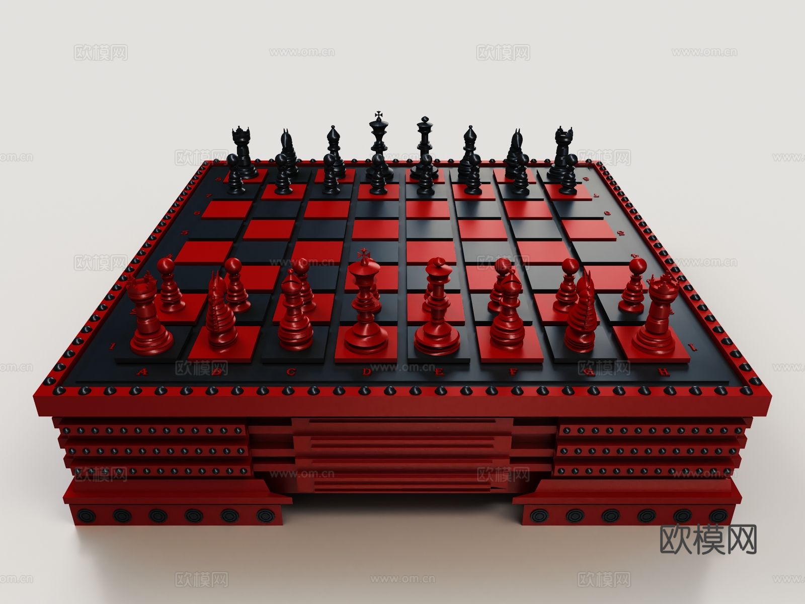 国际象棋 棋桌 棋盘3d模型