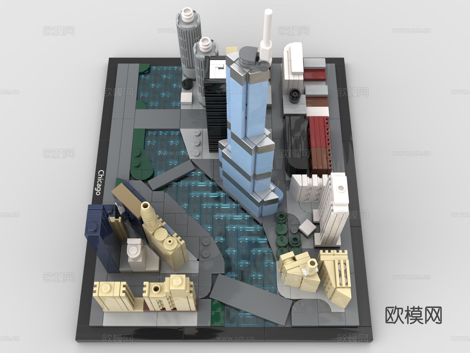 乐高玩具 积木玩具 地标建筑3d模型下载（渲染图3）