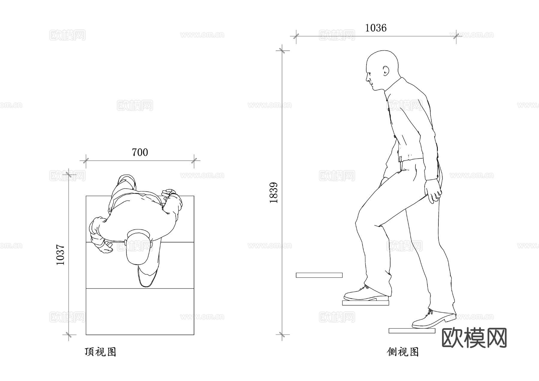 楼梯模特 爬楼模特 上楼模特 楼梯行走模特 楼梯展示模特cad大样图