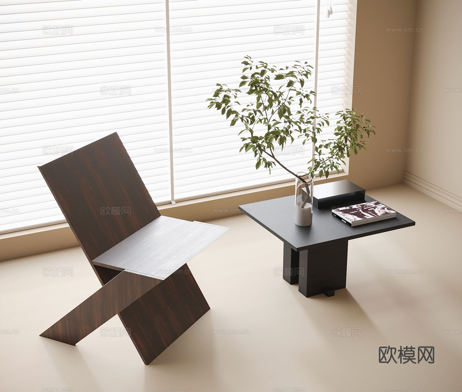 现代单椅 茶椅3d模型