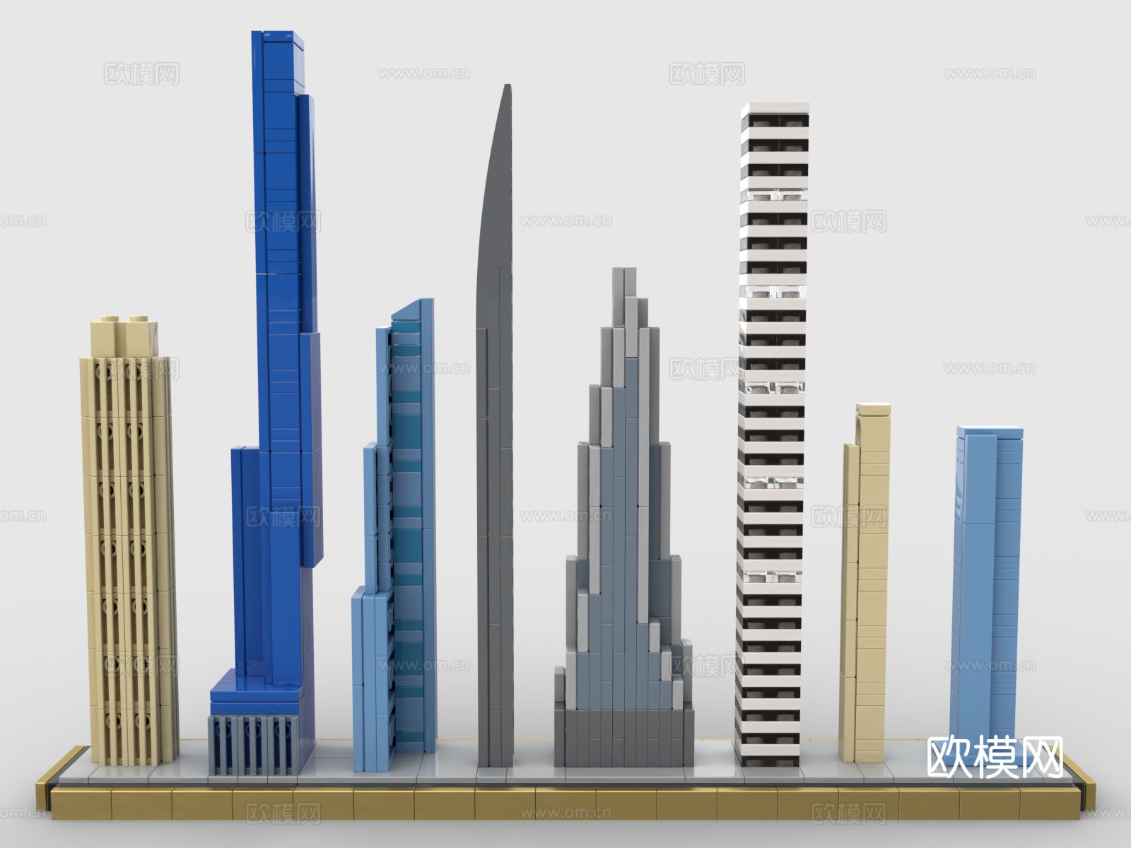 LEGO 玩具 曼哈顿建筑群积木3d模型