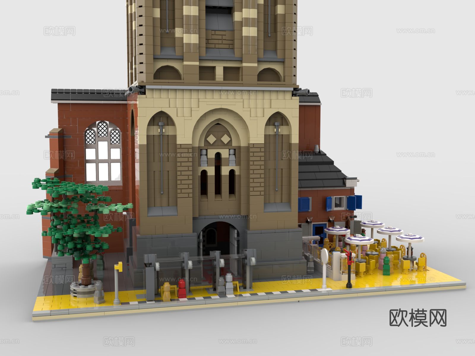 LEGO 马提尼塔积木 欧式建筑玩具3d模型