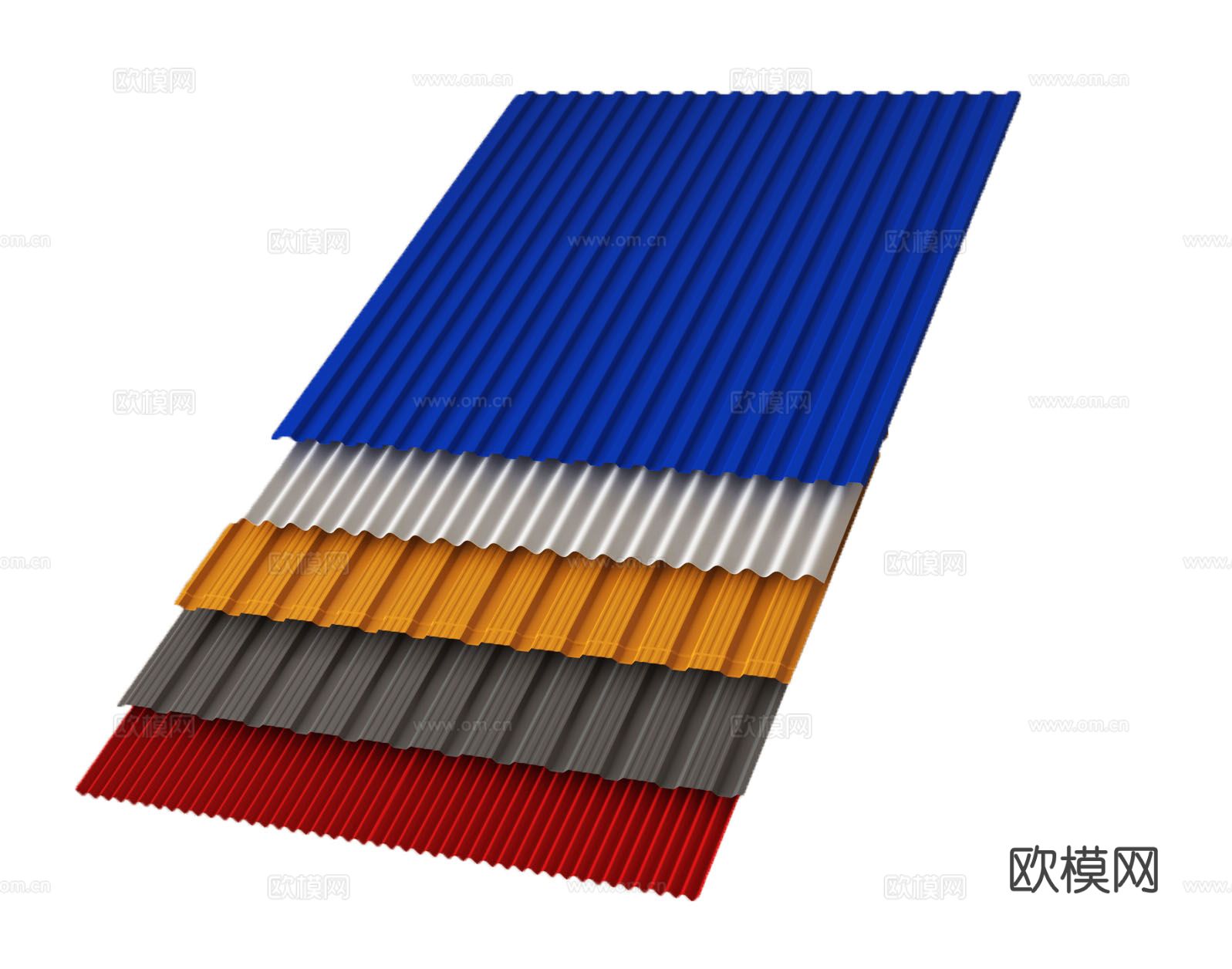 彩钢瓦 铁皮瓦 铁板瓦su模型下载（渲染图2）