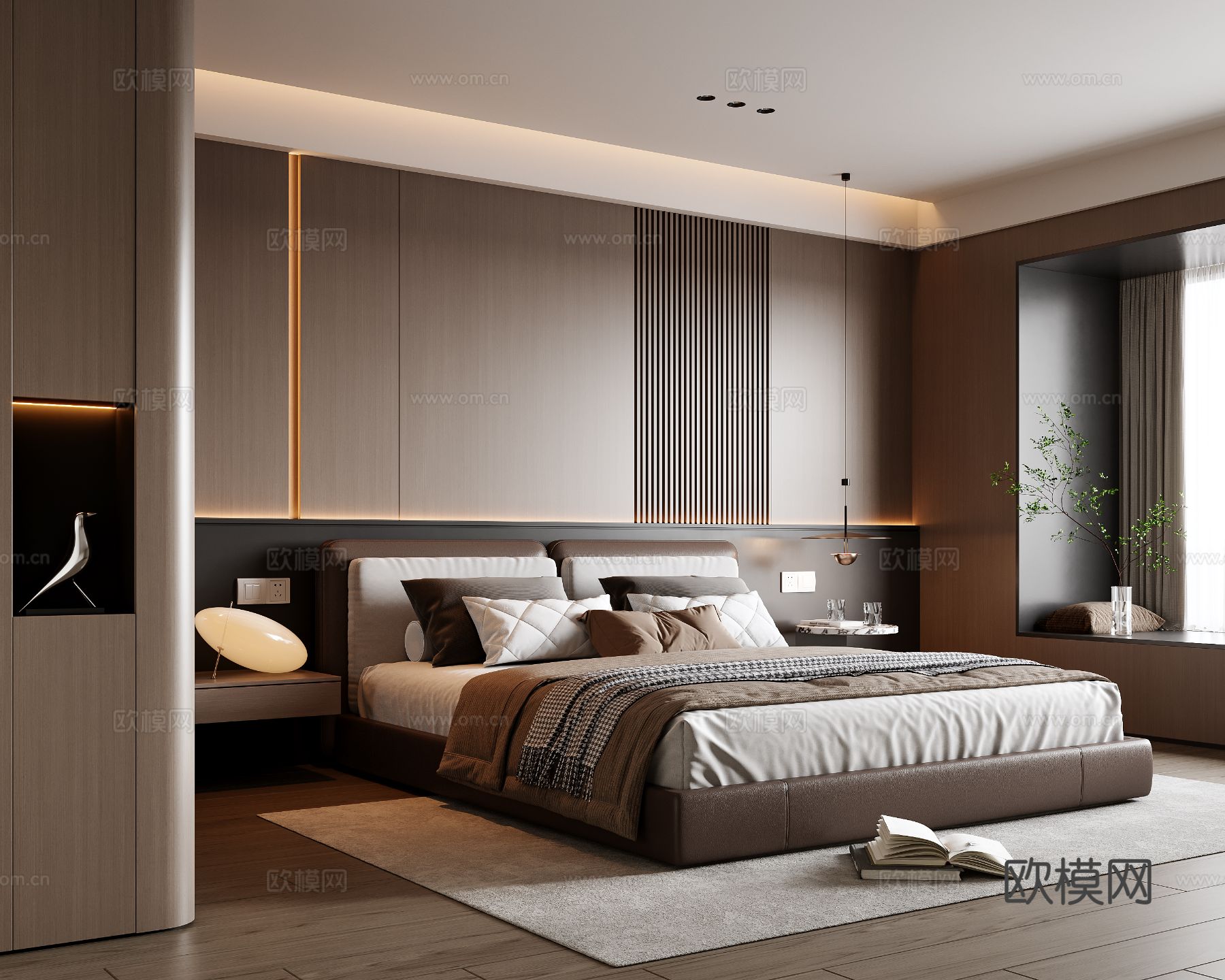 意式卧室 主卧su模型下载（渲染图2）