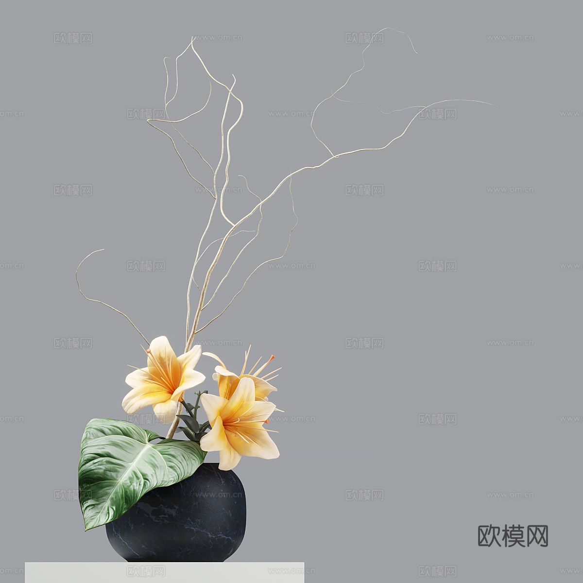 花瓶 花艺 插花3d模型