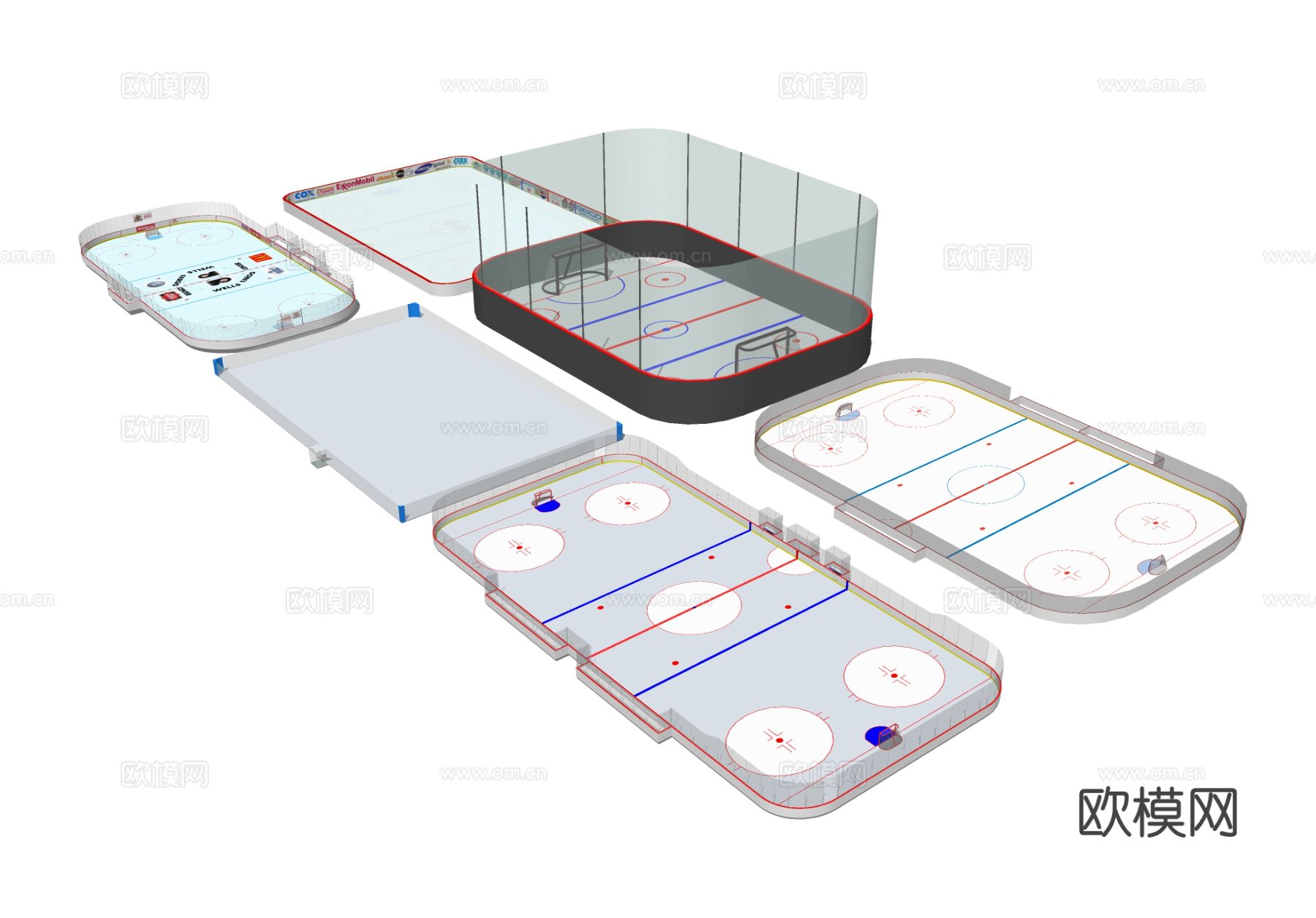 滑冰溜冰场地 冬季运动体育场su模型