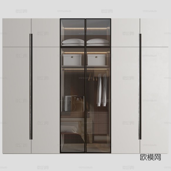 现代衣柜3d模型下载