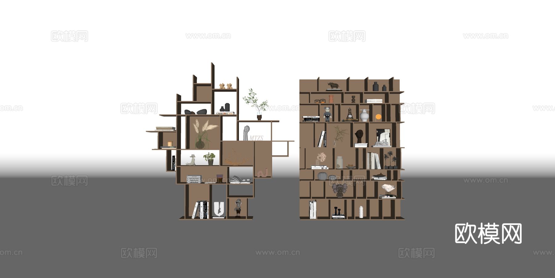 现代装饰架 置物架su模型