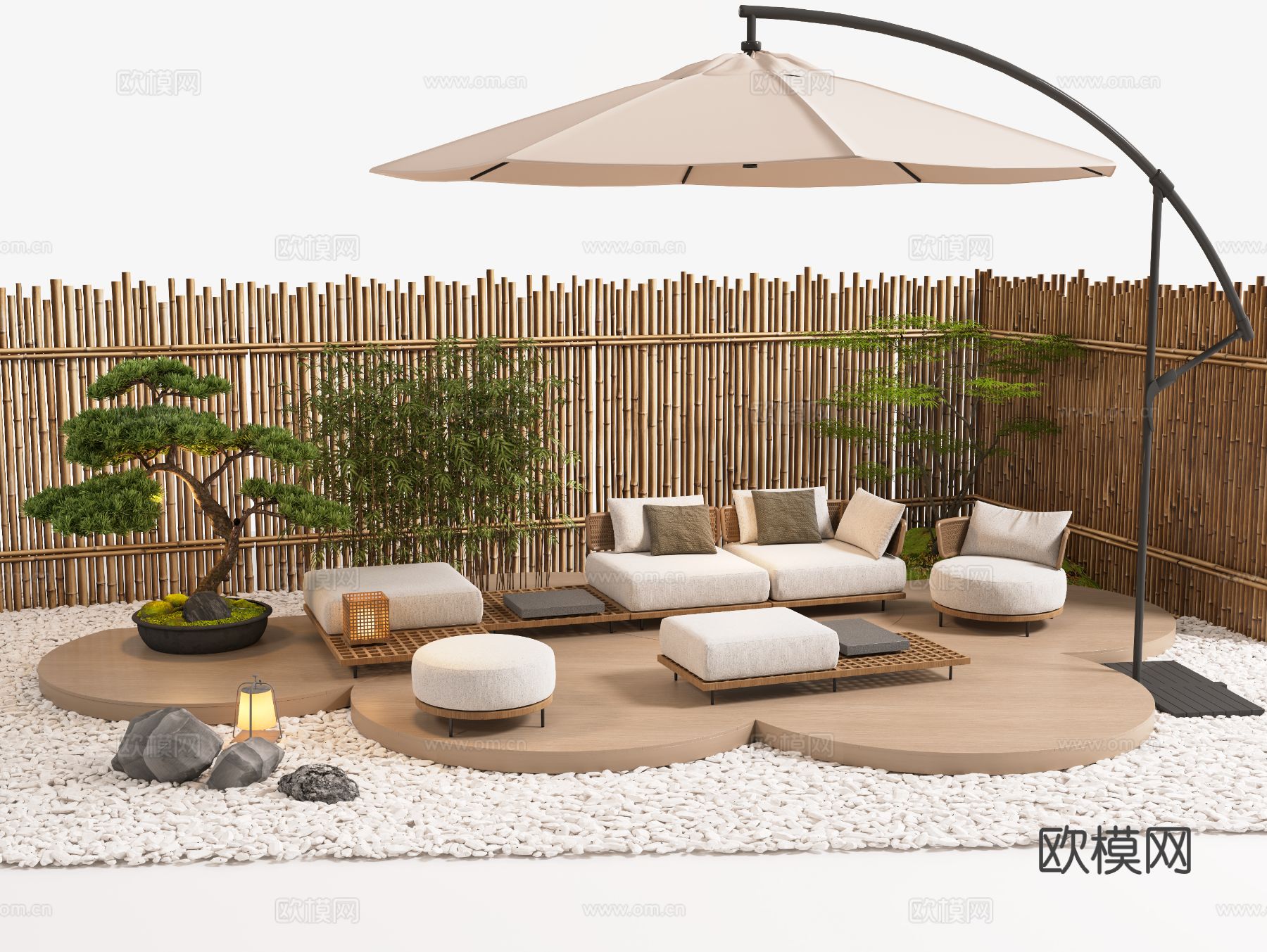 户外沙发 组合沙发 遮阳伞3d模型下载