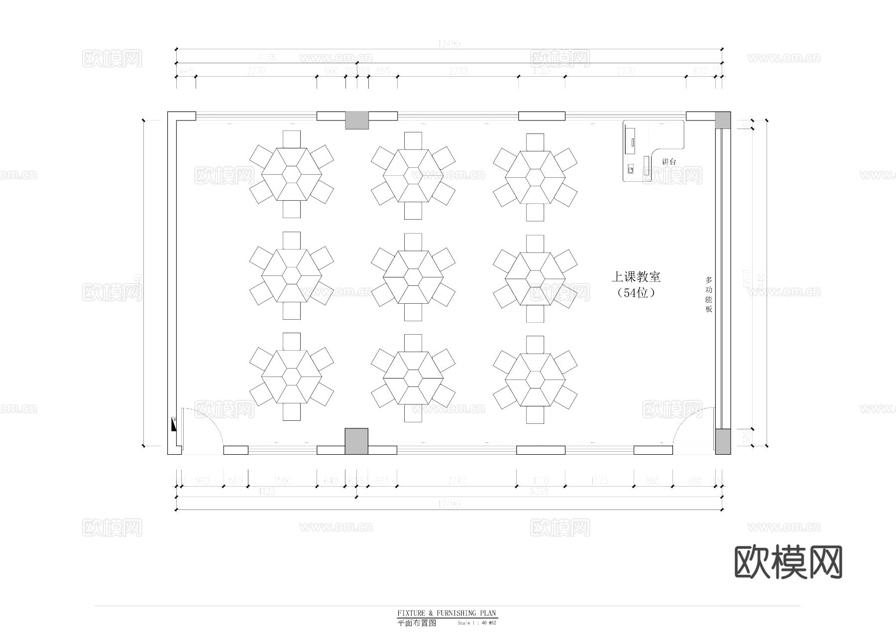 现代风微格教室CAD文件2007版cad施工图