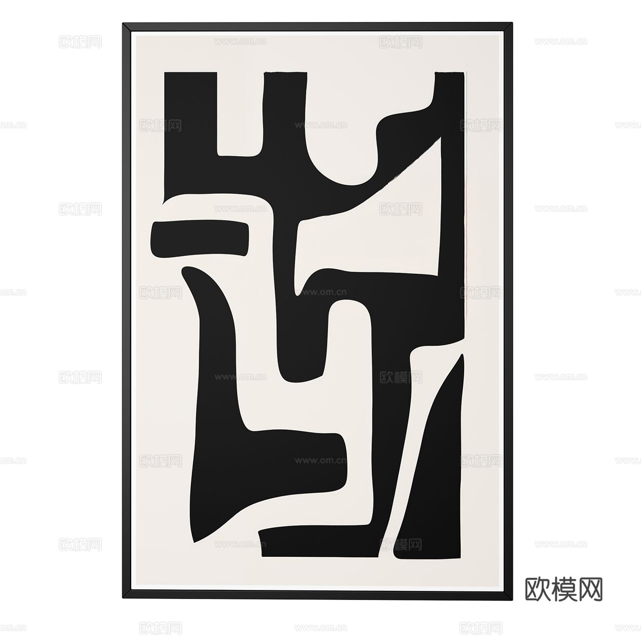 中古风抽象挂画 艺术画 装饰画3d模型