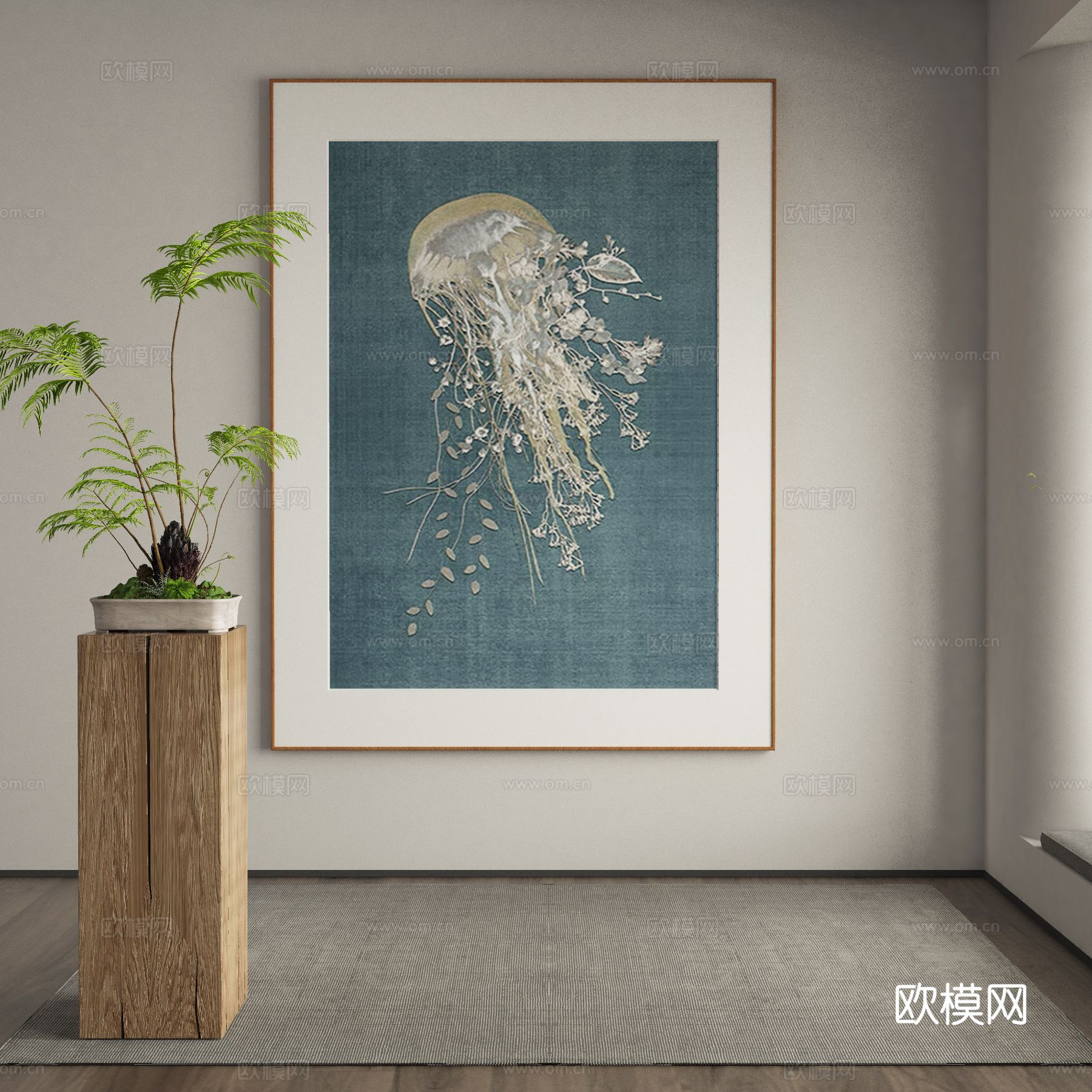 新中式肌理画 装饰画3d模型