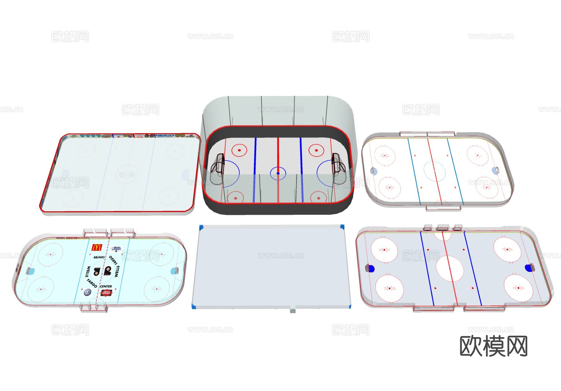 滑冰溜冰场地 冬季运动体育场su模型