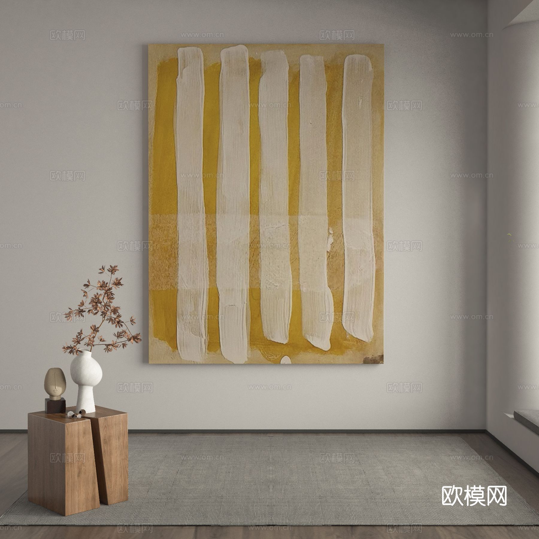 侘寂画 肌理画 装饰画 挂画3d模型