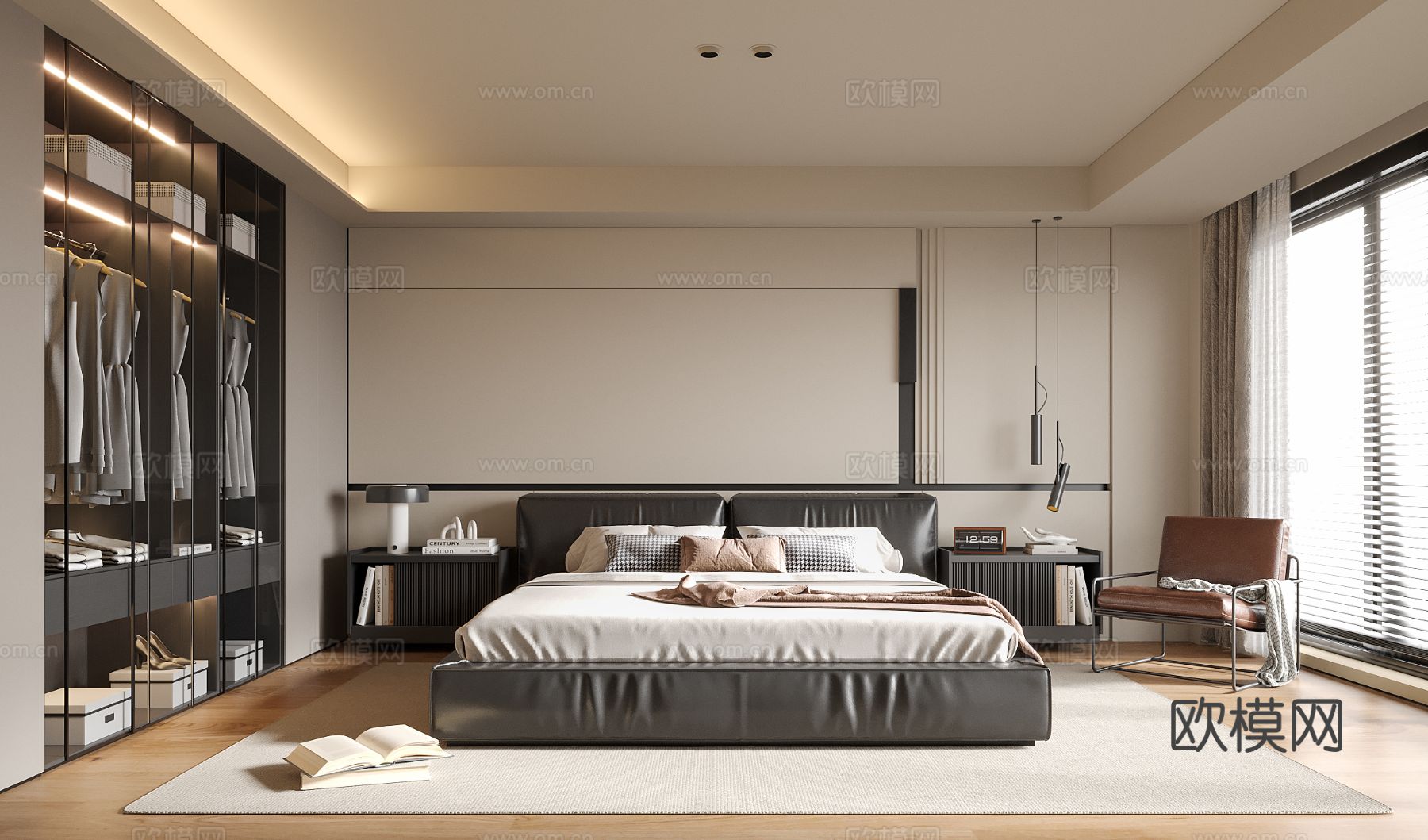 意式卧室 主卧3d模型下载