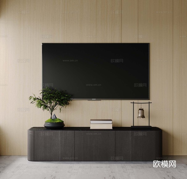 现代电视柜3d模型下载