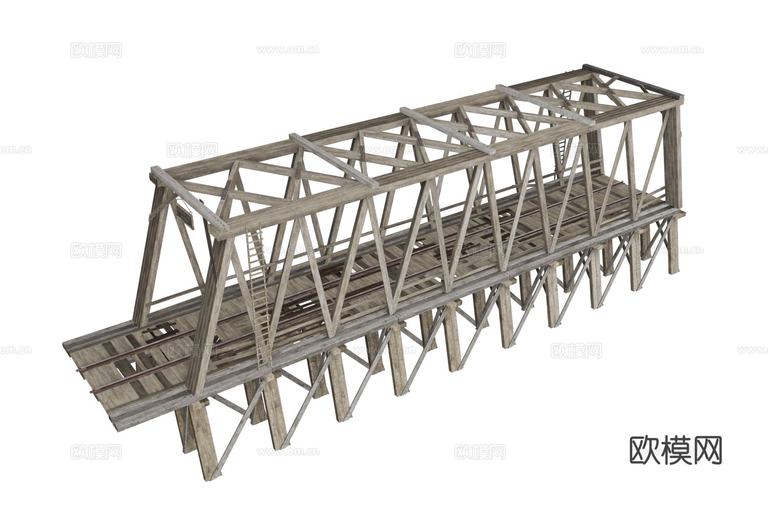 铁桥 木桥 吊桥 铁轨3d模型