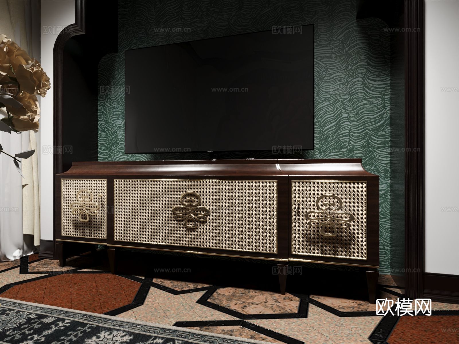 中古风电视柜3d模型下载