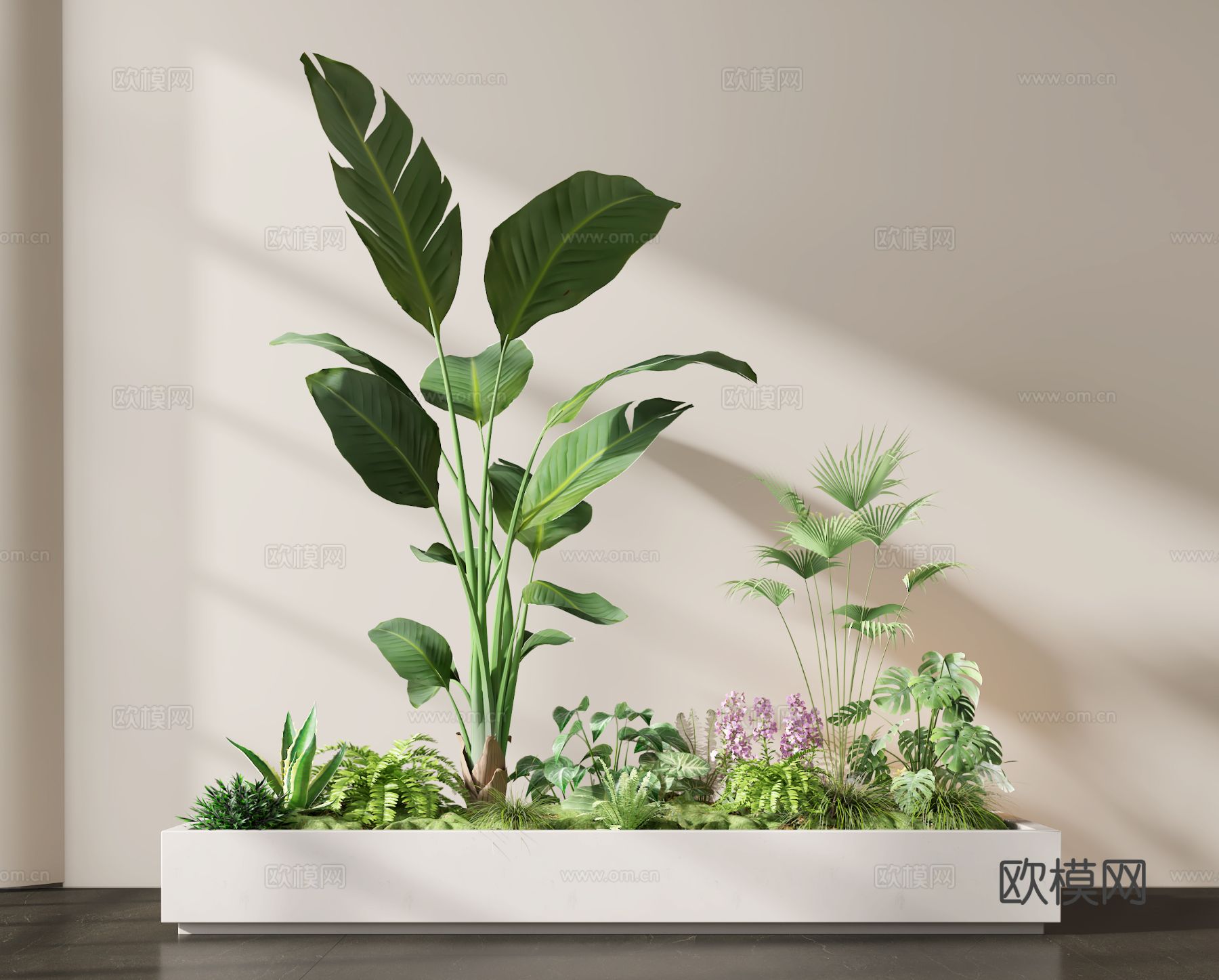 绿植花箱 花坛3d模型