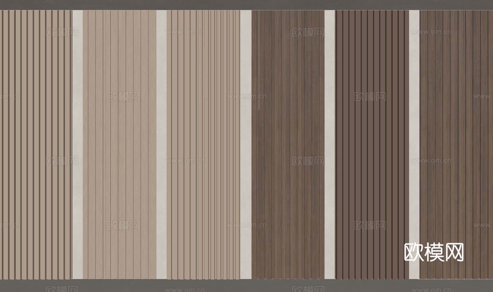 现代波浪板 格栅板 木格栅护墙板su模型下载（渲染图1）
