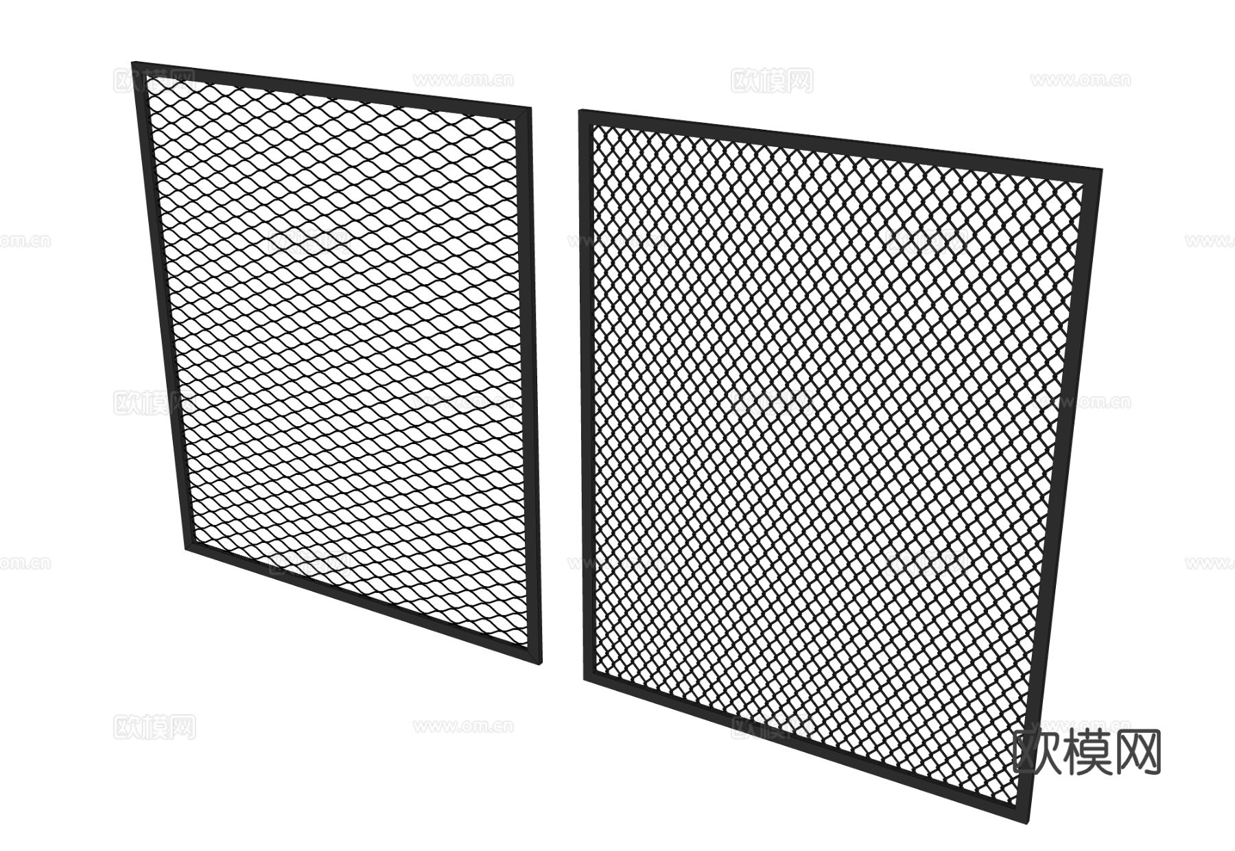 铁丝网护栏 围墙 栏杆su模型