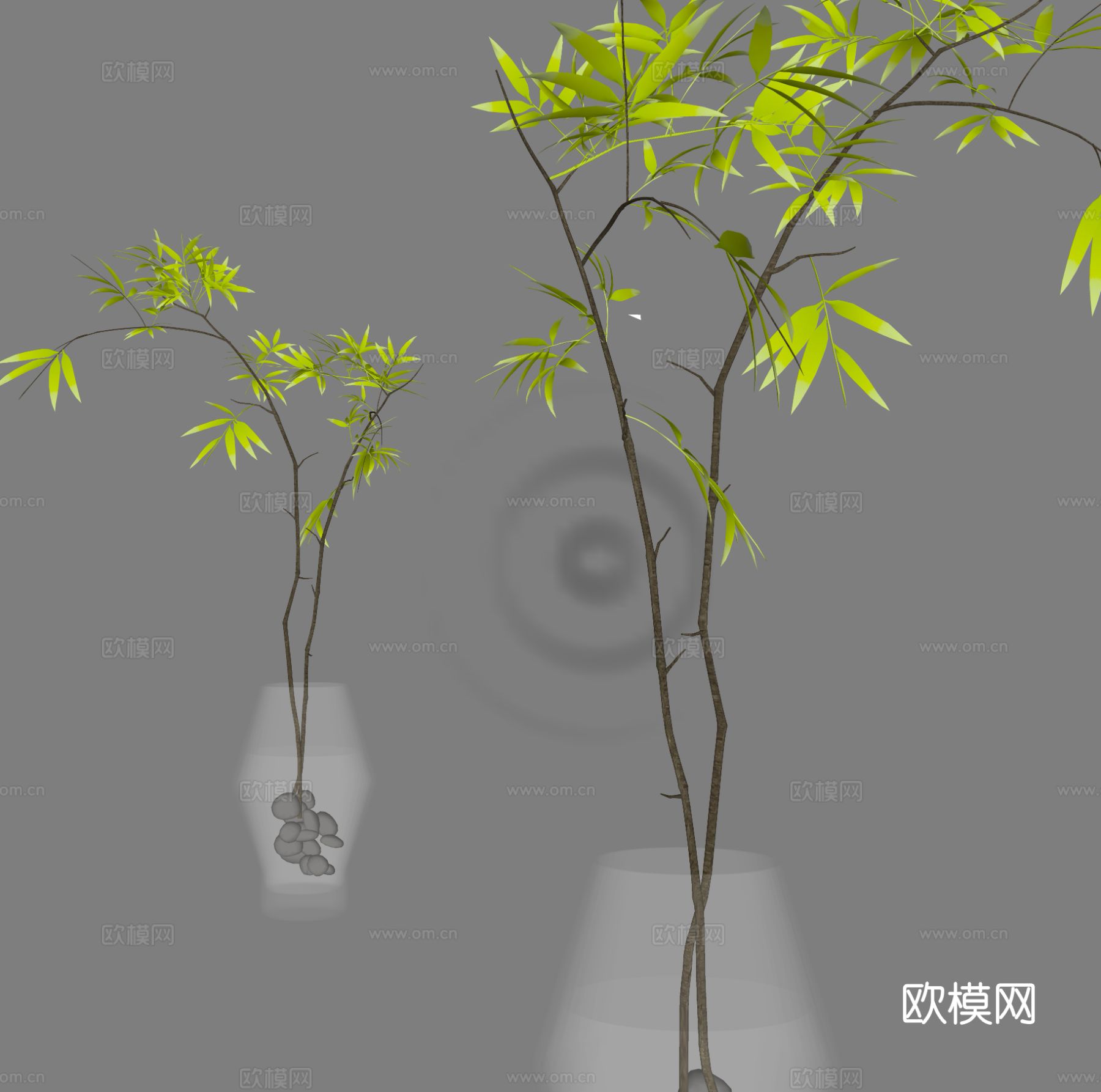 水生植物 花瓶 植物摆件su模型