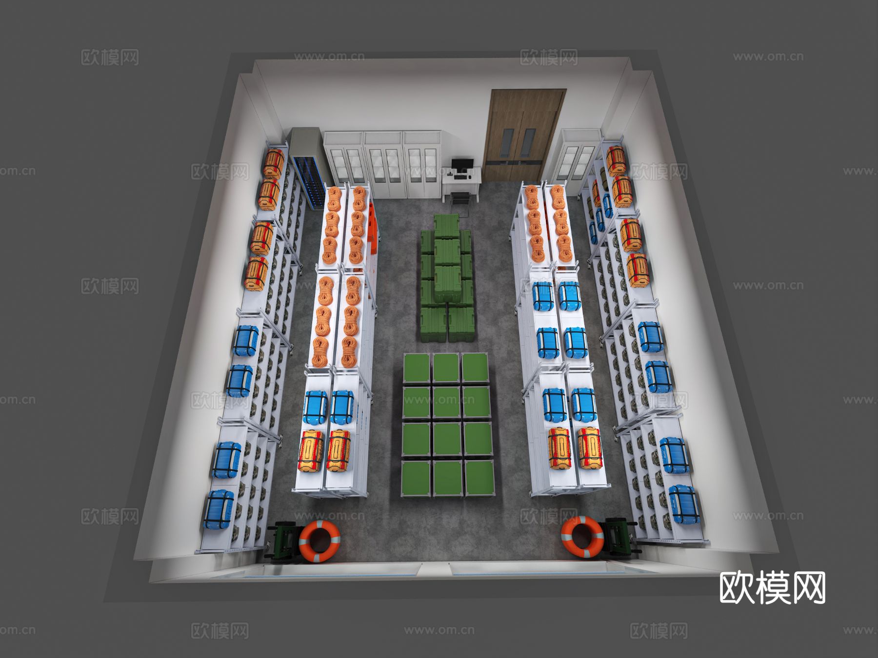 现代军事物资库3d模型