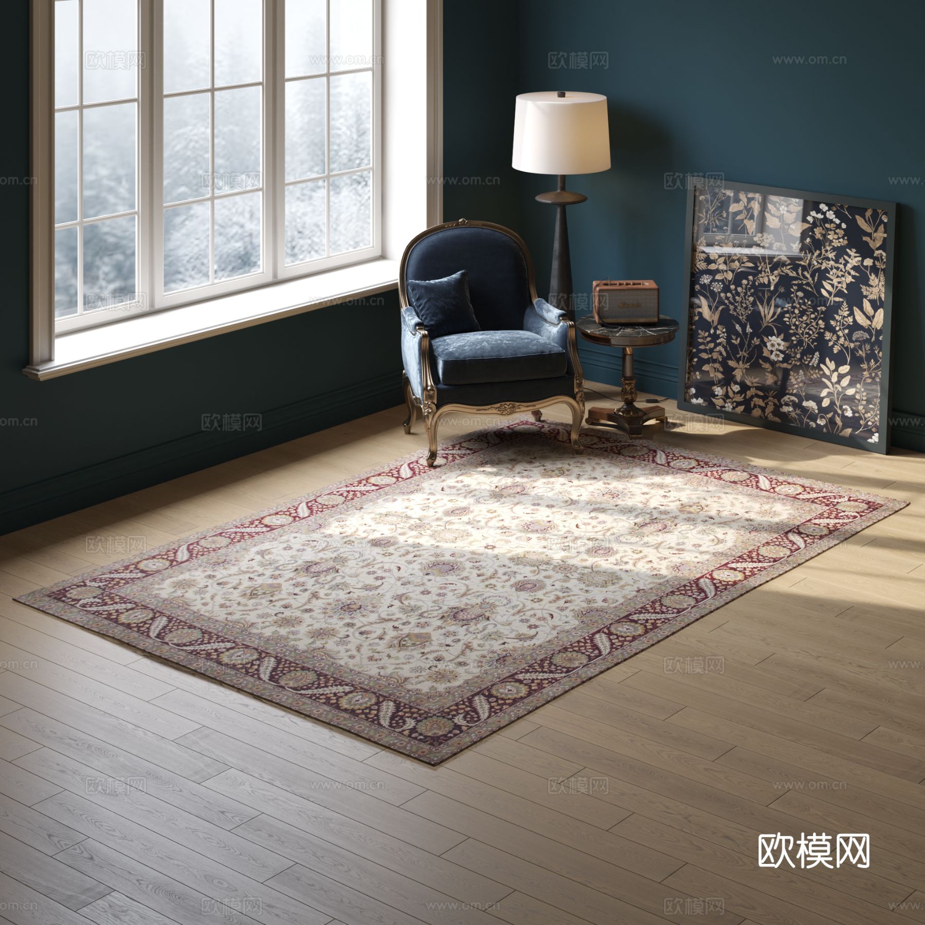 方形花纹地毯2025版VR材质下载