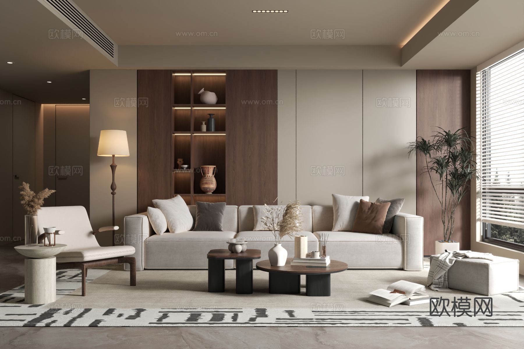 中古风客厅3d模型下载