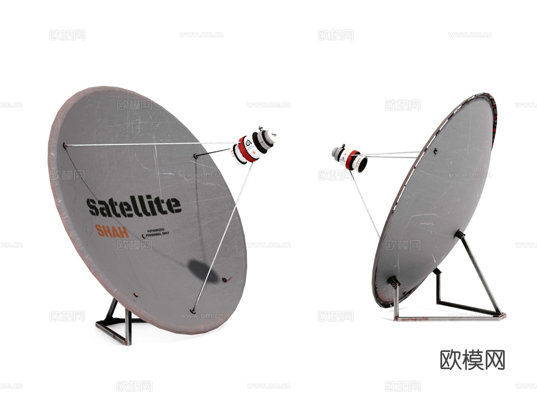 电视卫星天线 大锅盖su模型下载（渲染图4）