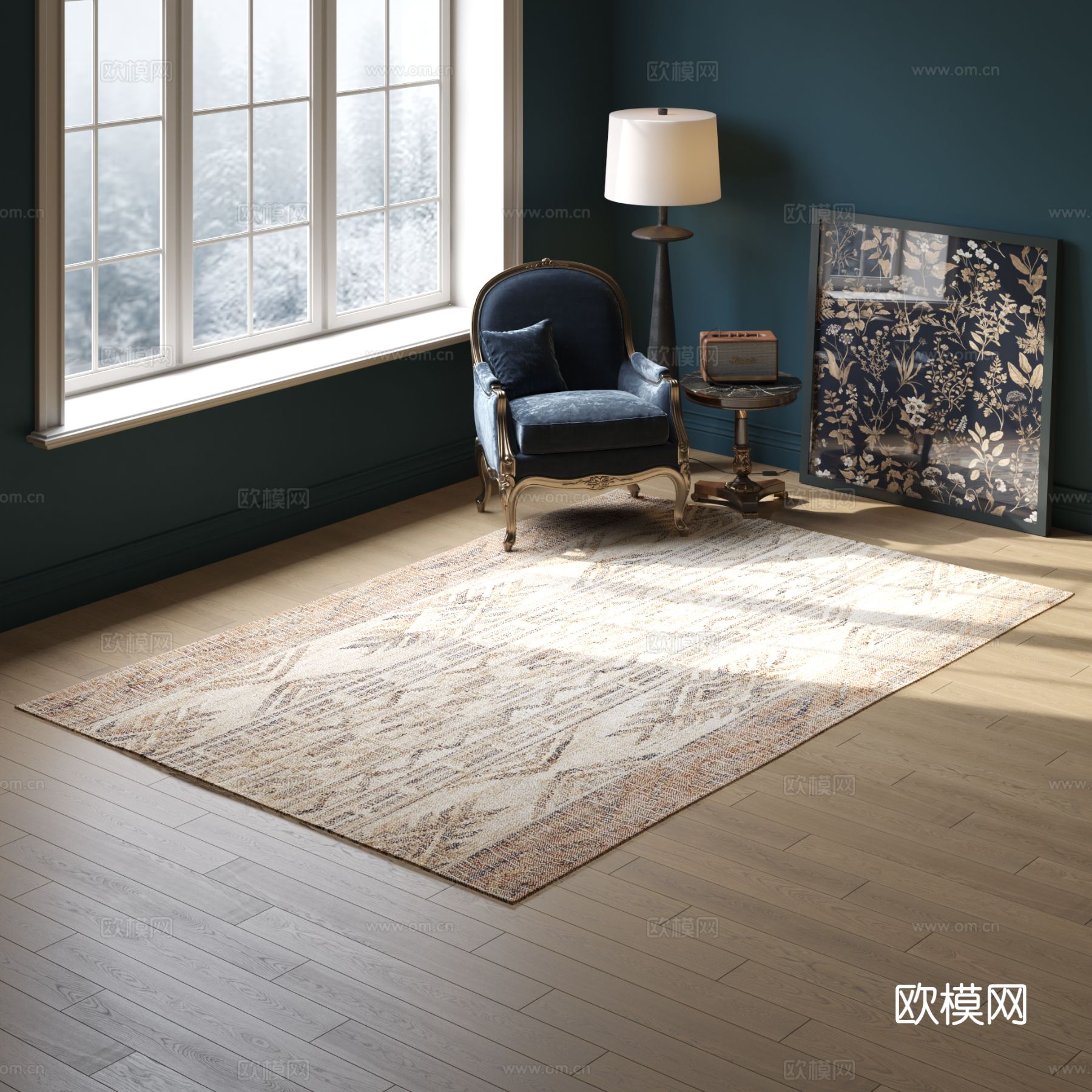 方形花纹地毯2025版VR材质下载