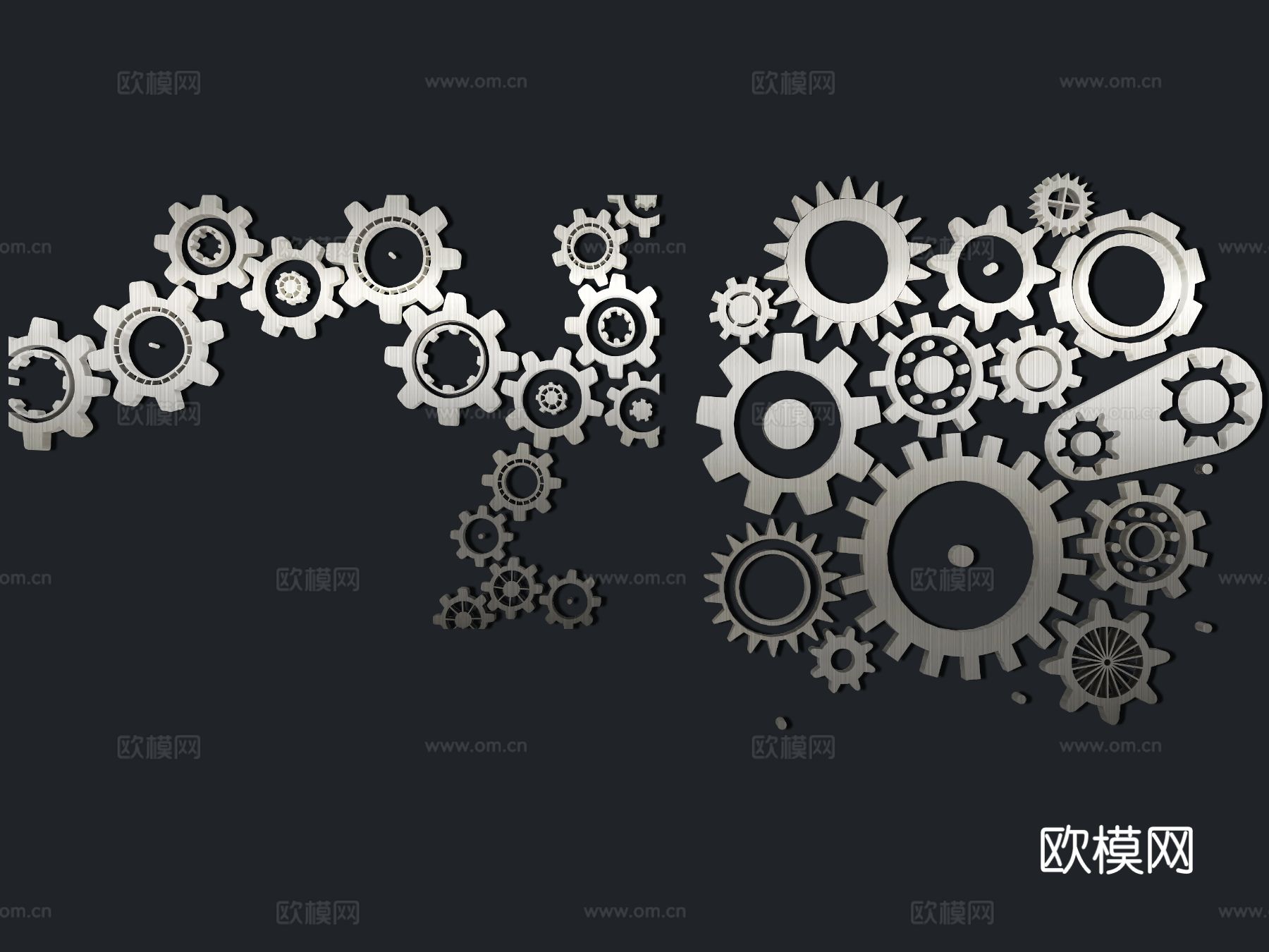 金属齿轮 机械零件 墙饰 挂饰3d模型