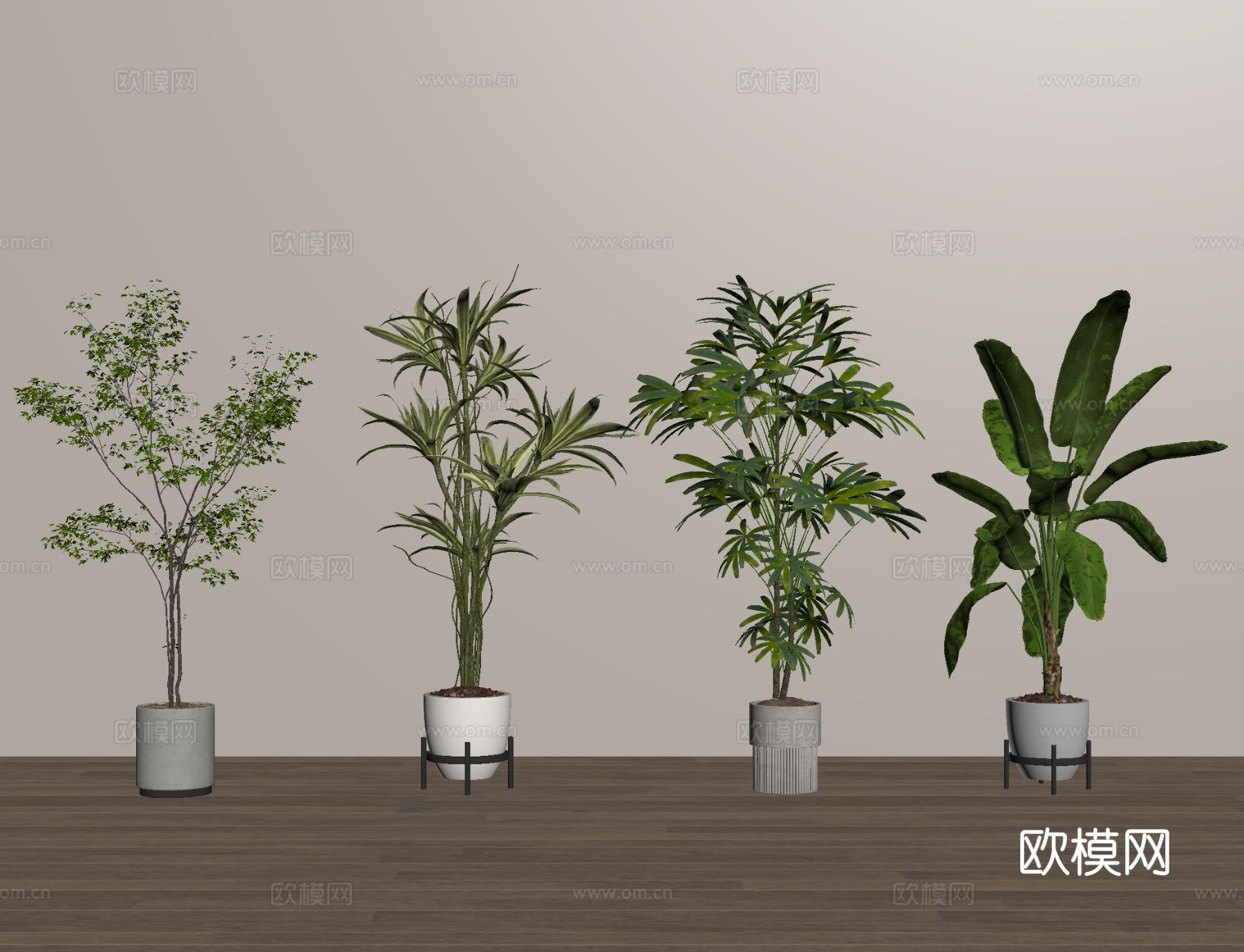 盆栽 盆景 绿植 植物 花盆su模型