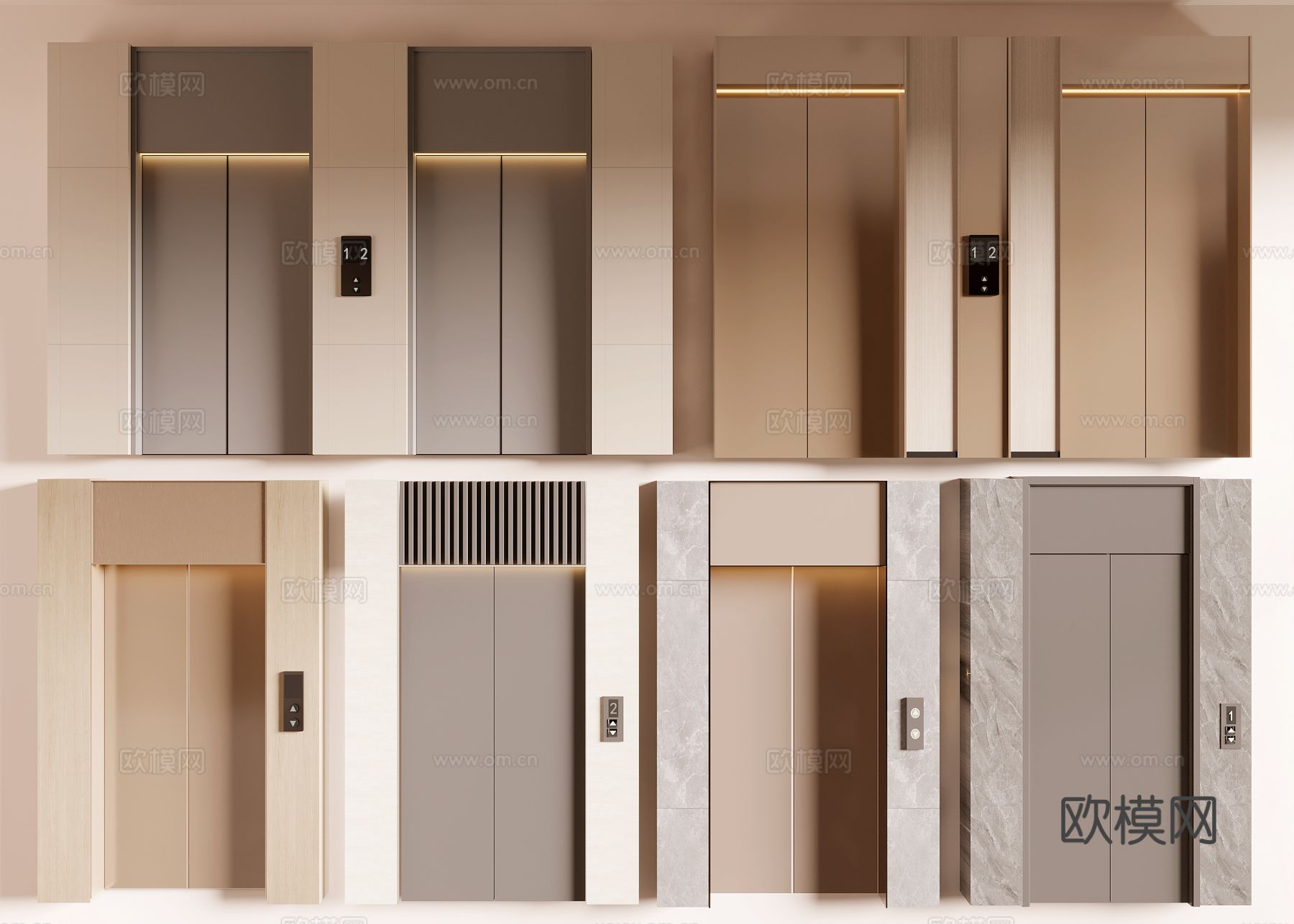 电梯su模型下载（渲染图2）