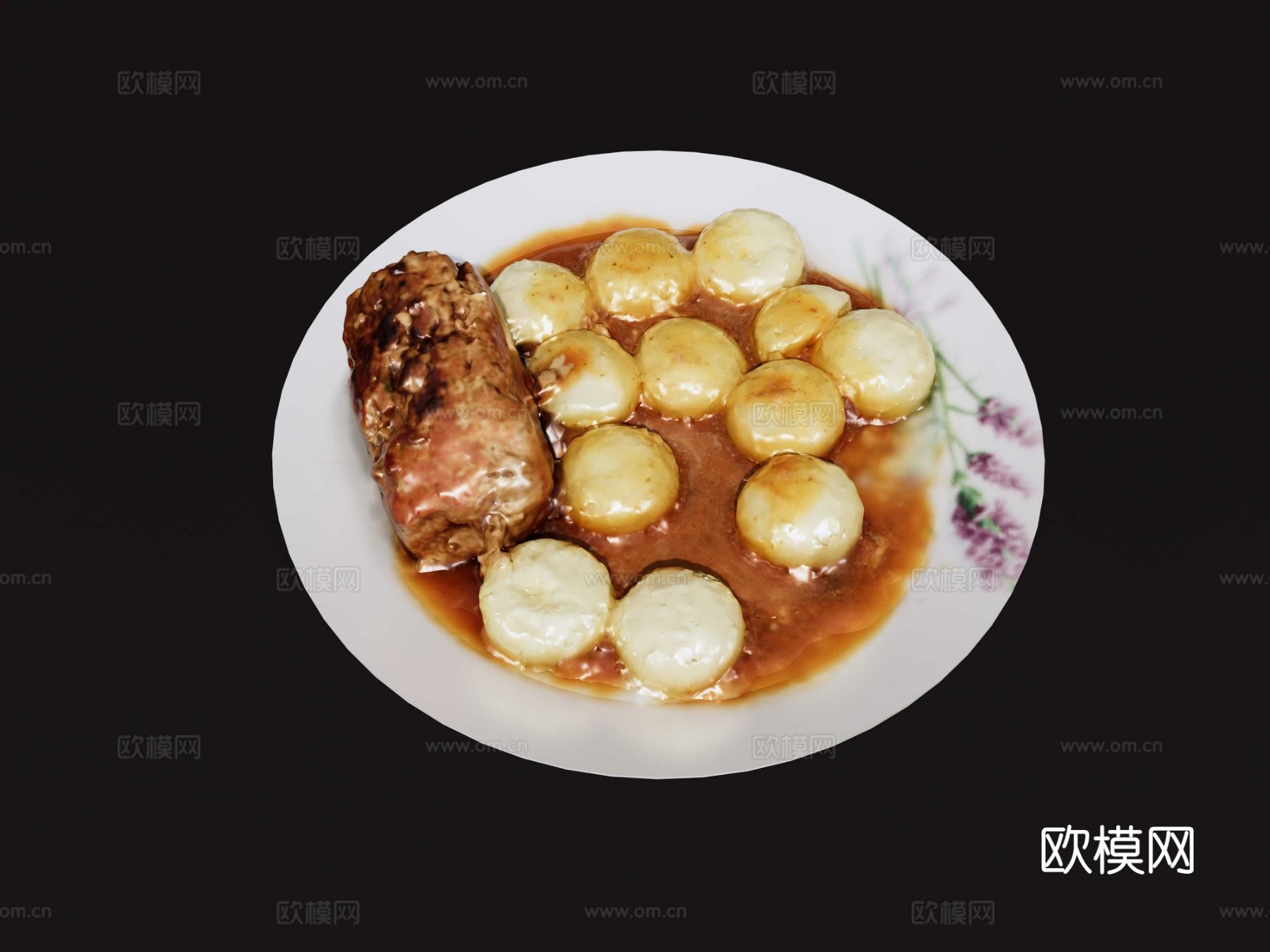 土豆泥 把子肉su模型下载（渲染图3）