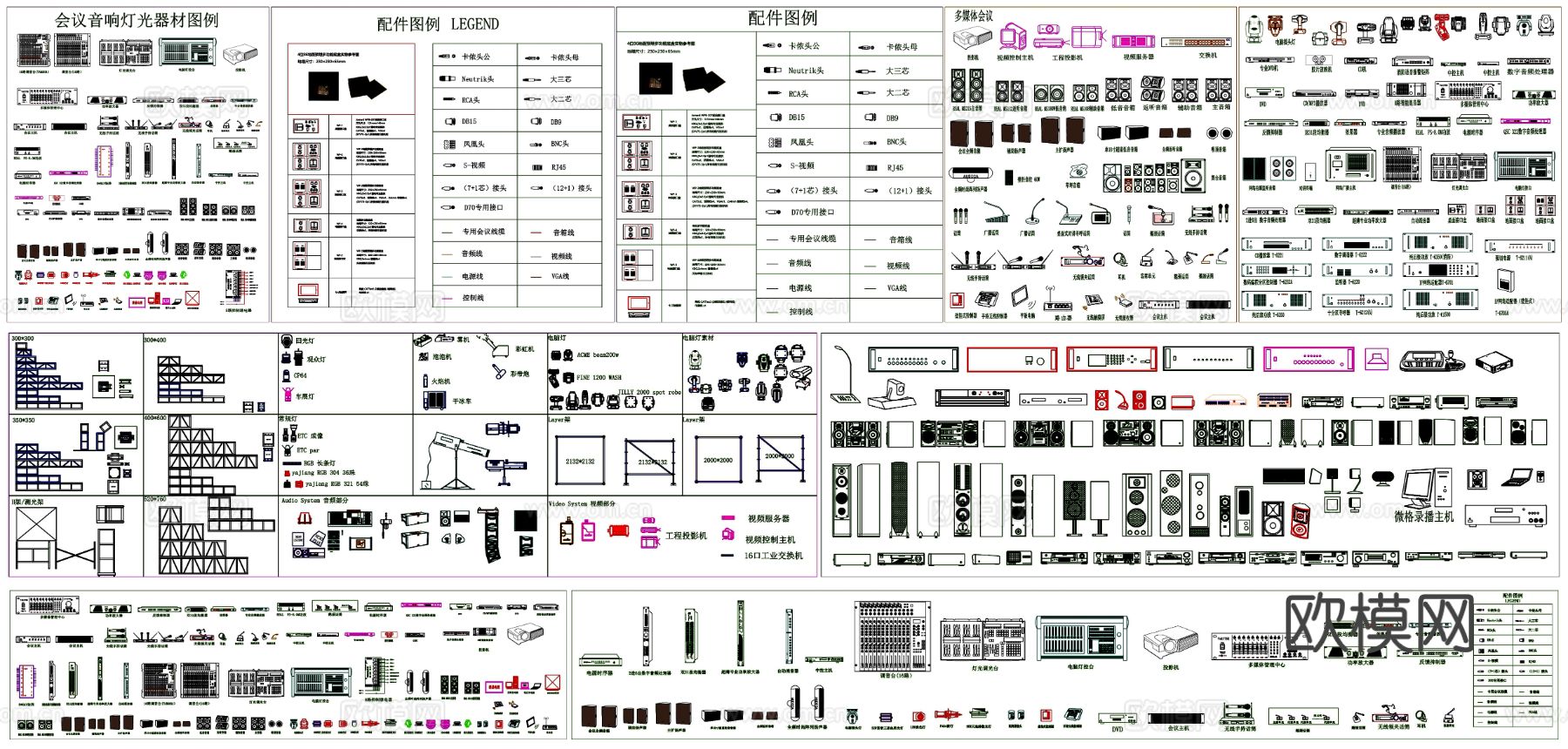 弱电图例 弱电cad 图例 弱电图标 弱电CAD图库