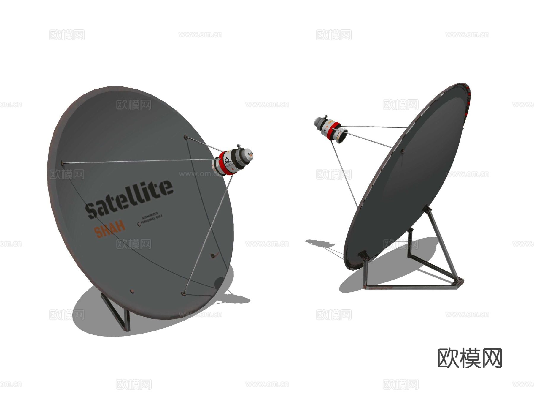 电视卫星天线 大锅盖su模型下载（渲染图1）