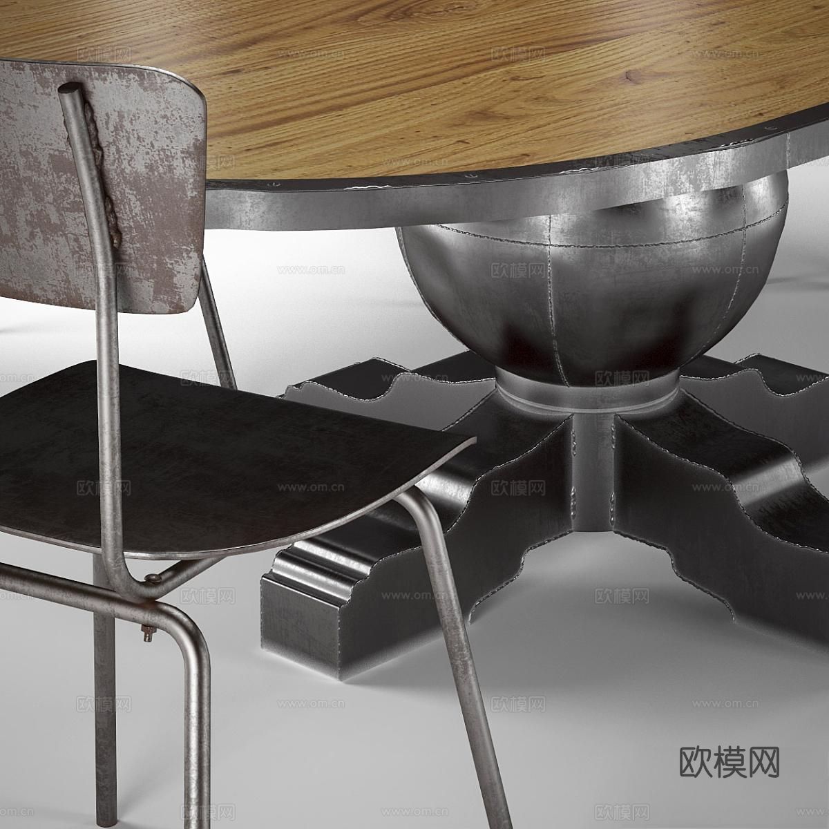 Enzo Pine 餐桌椅3d模型下载（渲染图2）