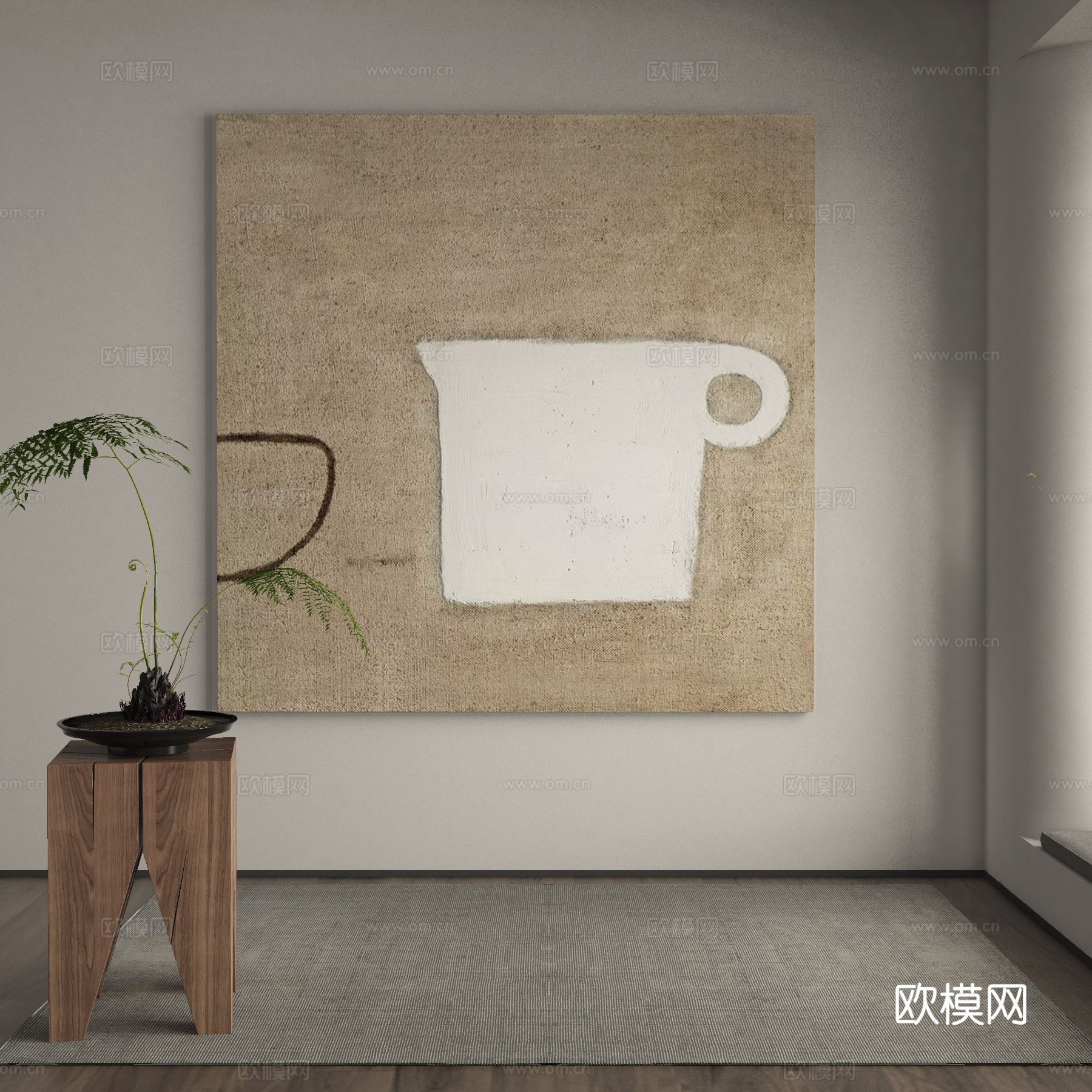 侘寂画 肌理画 装饰画 挂画3d模型