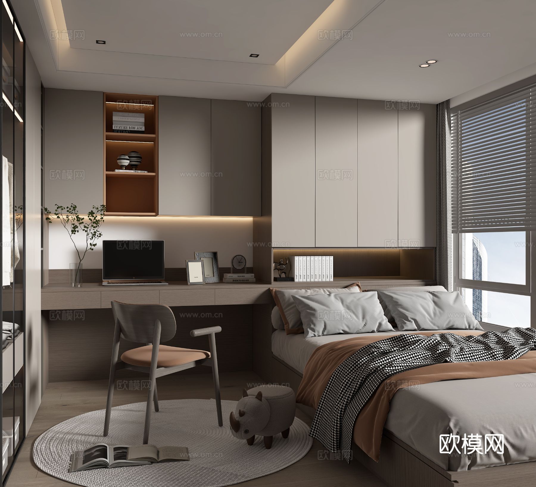 榻榻米卧室 次卧3d模型下载