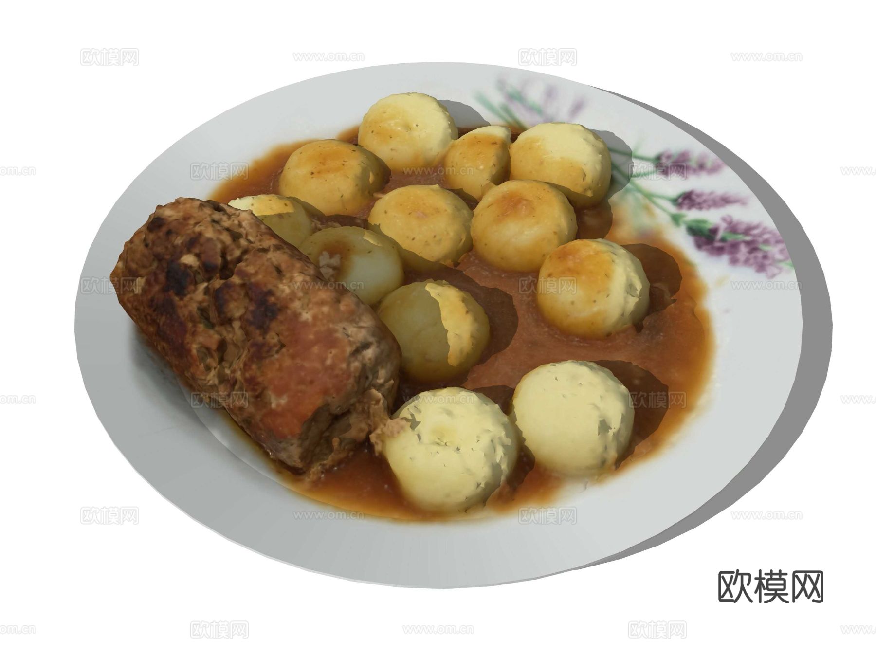 土豆泥 把子肉su模型下载（渲染图1）